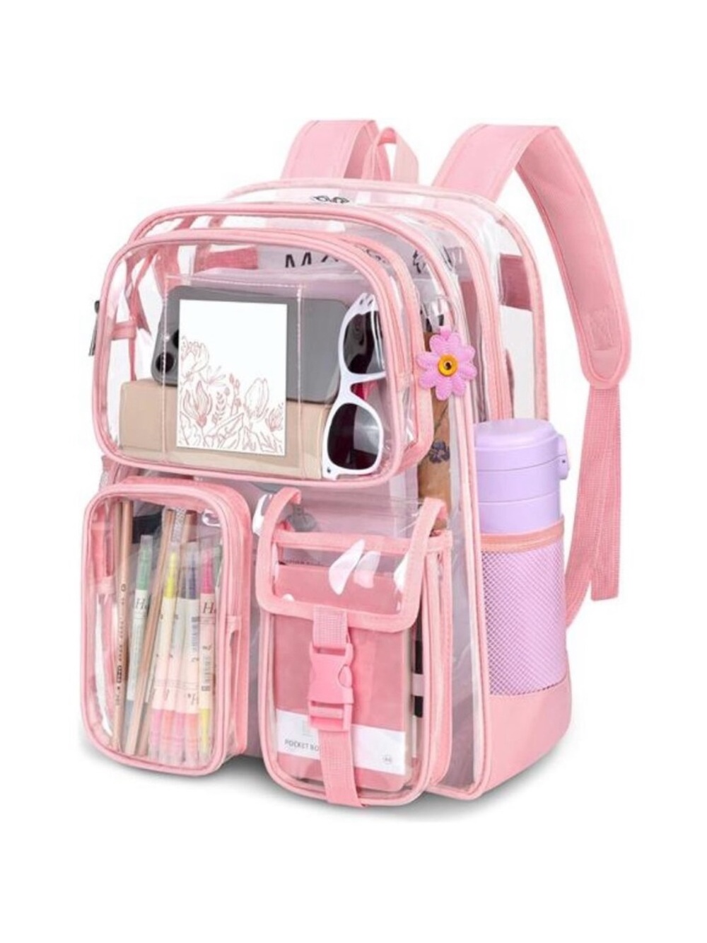 Clear Backpack pink Heavy Duty new